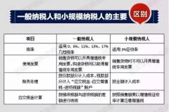 一般納稅人和小規模納稅人的區別